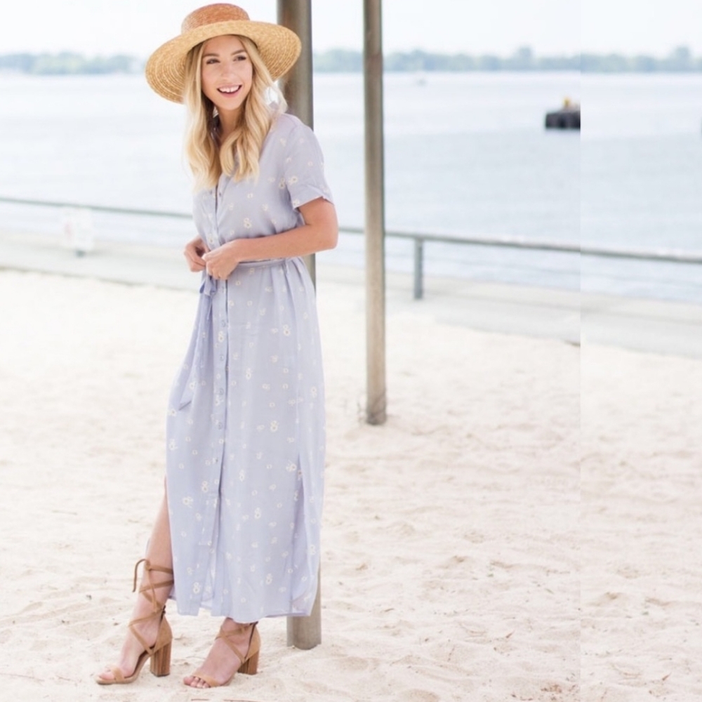 L'academie Maxi Dress Floral Slits missing belt